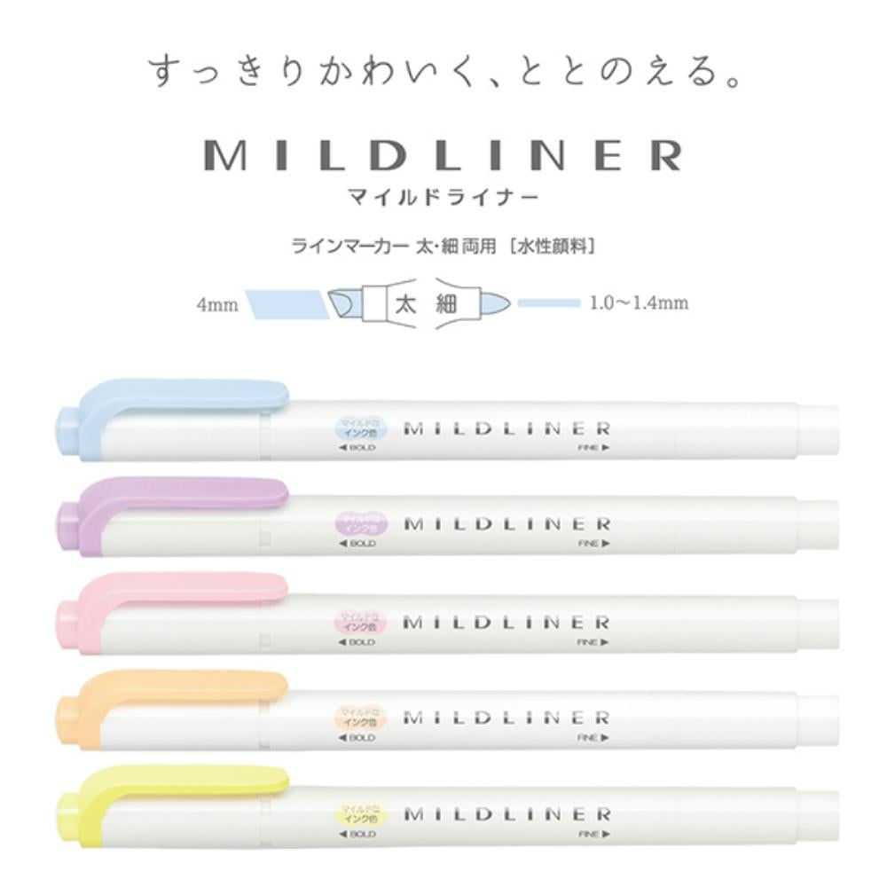 Zebra Mildliner Çift Taraflı Fırça Uçlu Işaretleme Kalemi 5li Set  5C-YC-N SET