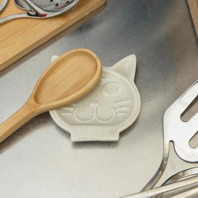 Kikkerland Cat Spoon Rest  Seramik Kedi Kaşıklık