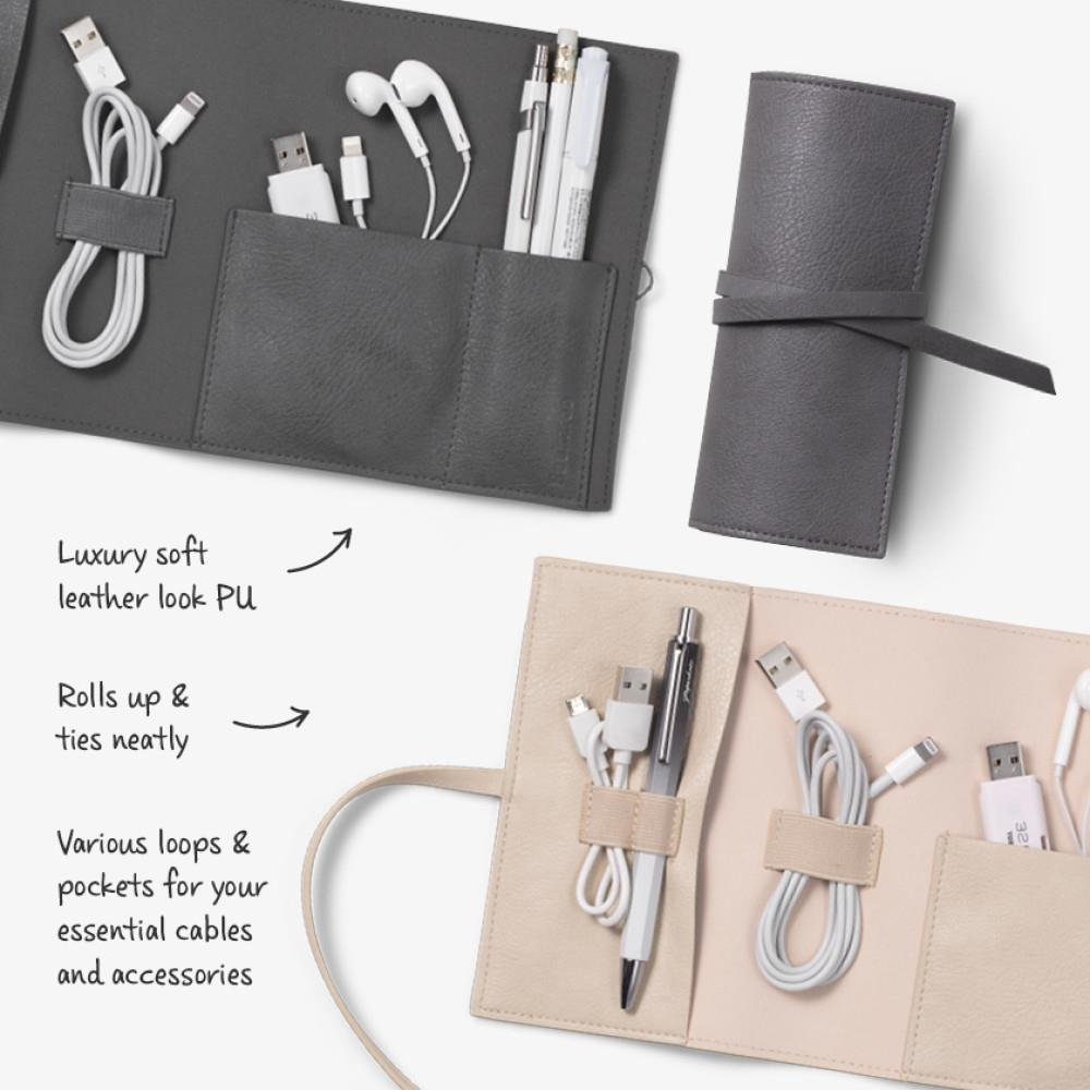 IF Bookaroo Travel Tech-Tidy Kablo Düzenleyici Cream