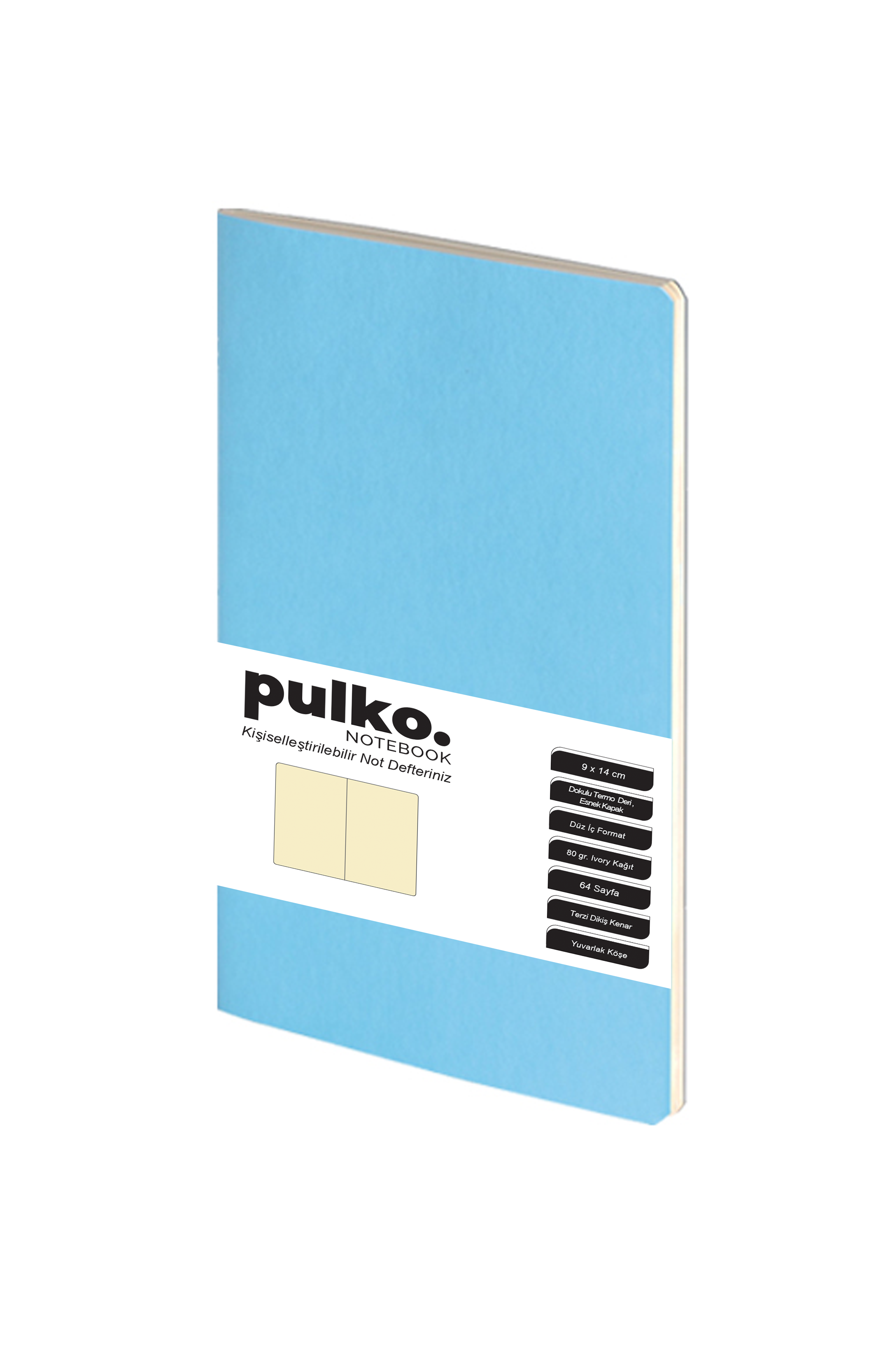 Pulko Terzi Dikiş 9x14 cm Çizgisiz 80 gr Ivory Defter Mavi