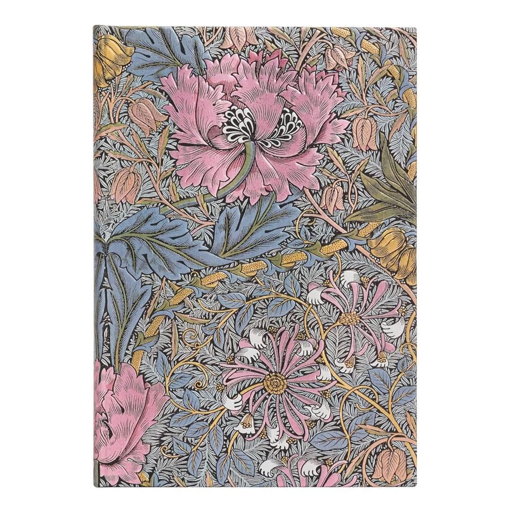 Paperblanks Morris Pink Honeysuckle Sert Kapak 18x23 144 Sayfa 120 Gr Çizgili Defter PB9385-5