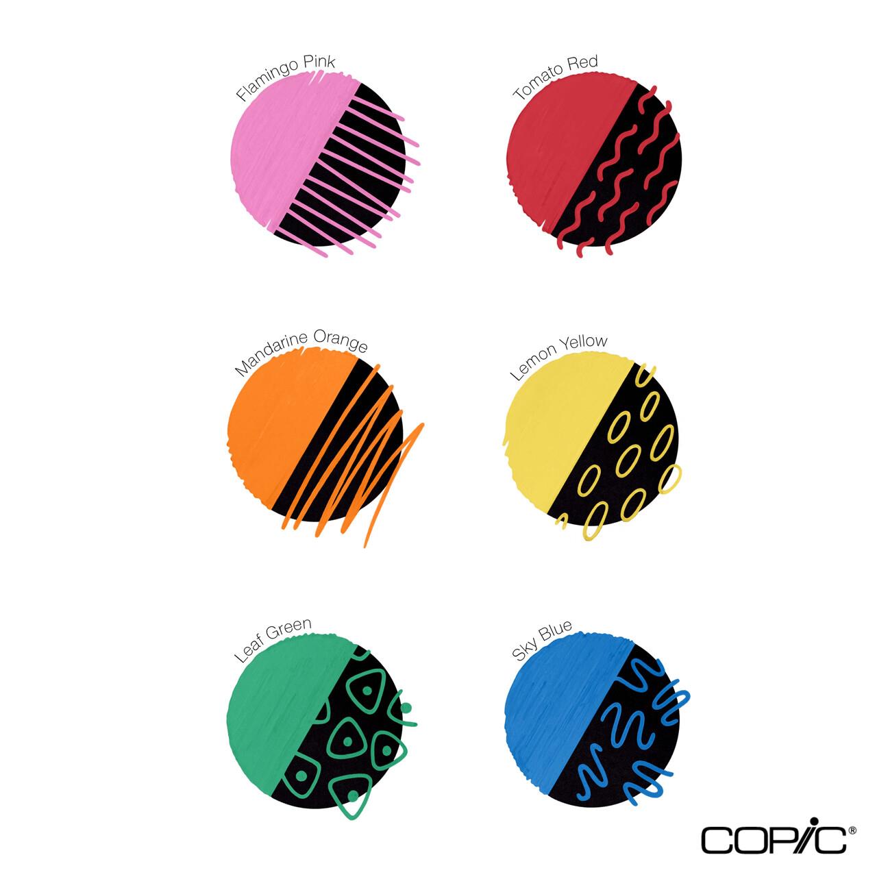 Copic Acrea Paint Marker Set of 6 Vivid Colours