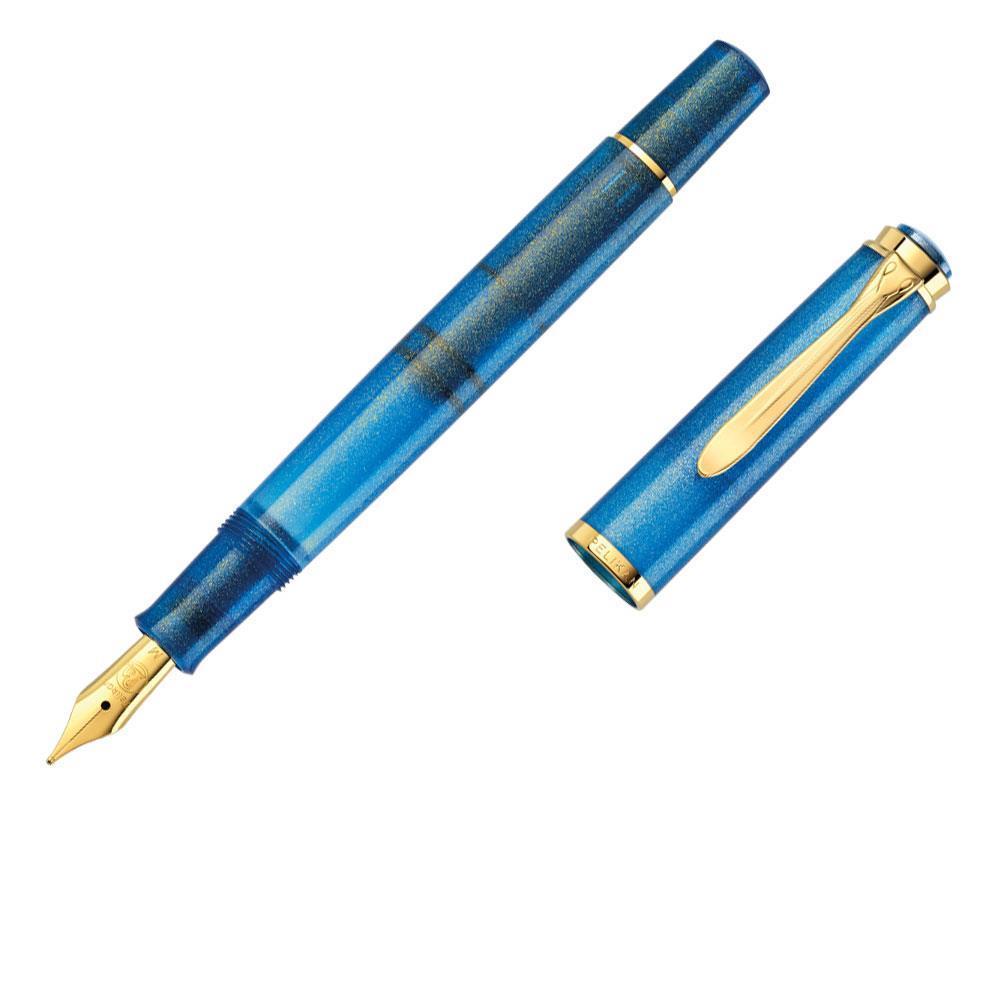 Pelikan Classic Special Edition M200 Golden Lapis Dolma Kalem EF Uç