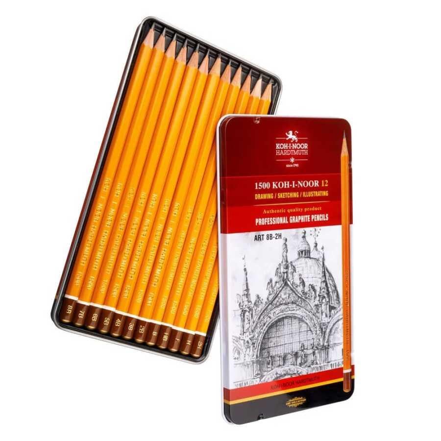 Koh-i Noor Profesyonel 1502/II 8B-2H Dereceli Metal Kutu Kalem Seti