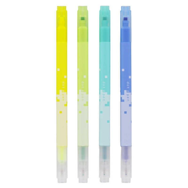 Sun-Star Dot e Pen 4'lü Çift Başlıklı Kalem Seti Soğuk Renkler