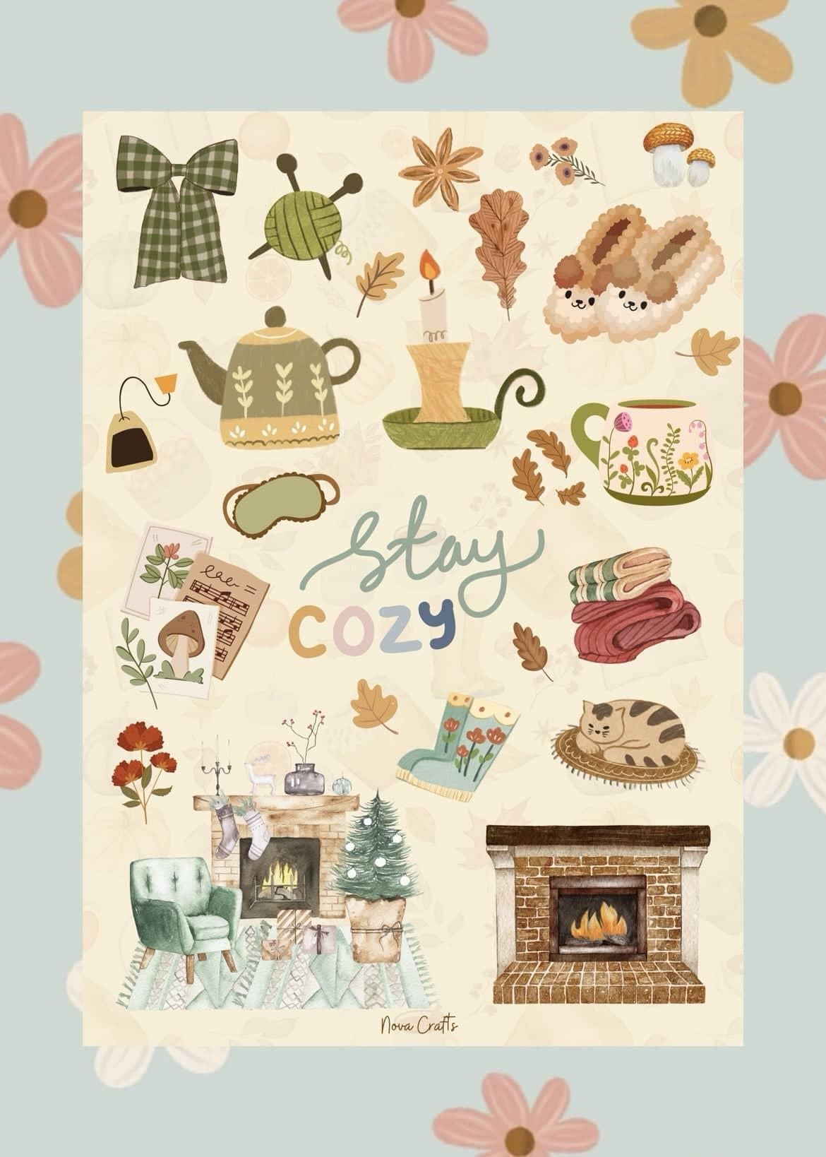 Nova Crafts Stay Cozy Sticker