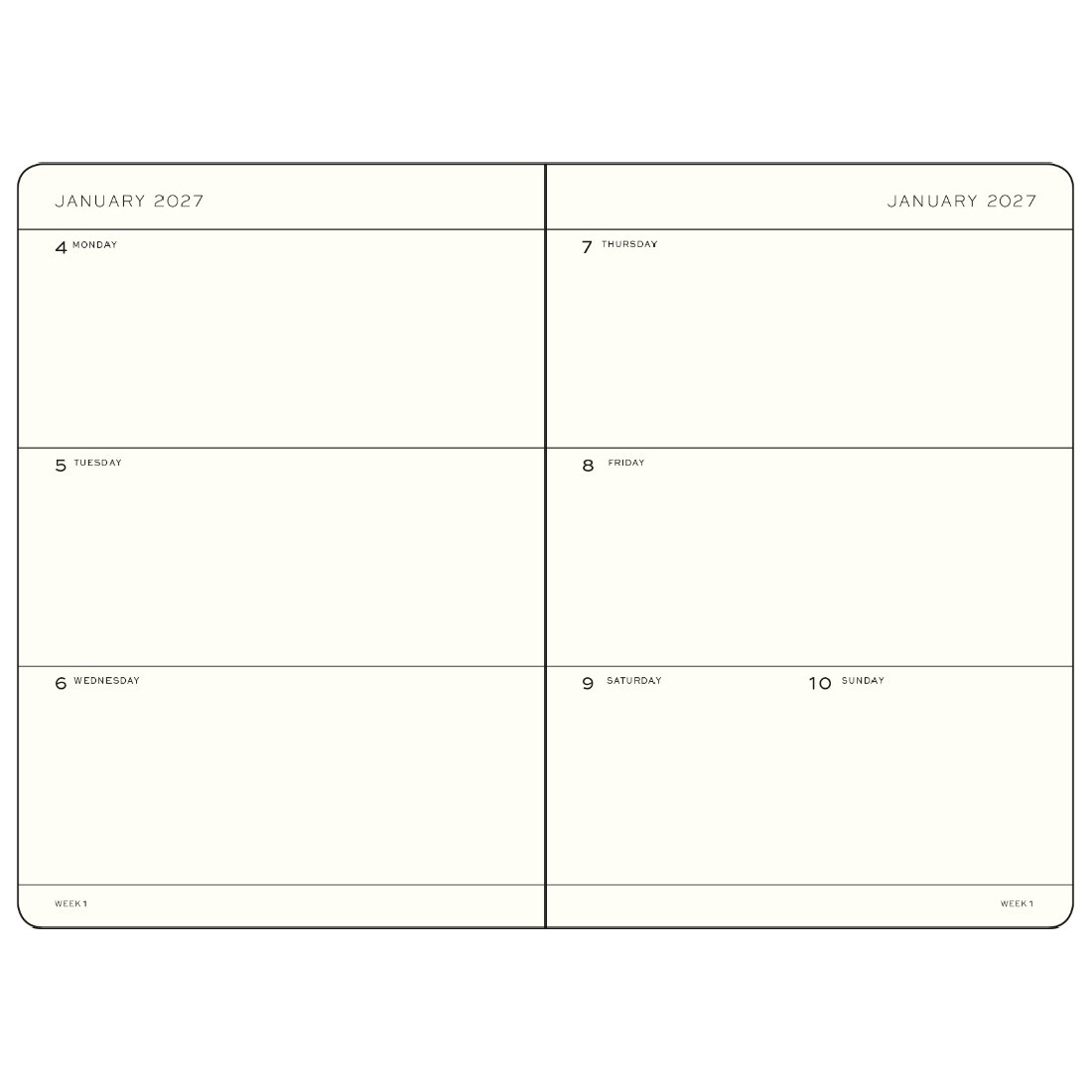 Leuchtturm1917 Planner 2027 - 12M Haftalık Planner Medium A5 2027 Yumuşak Kapaklı İngilizce Indigo 400299