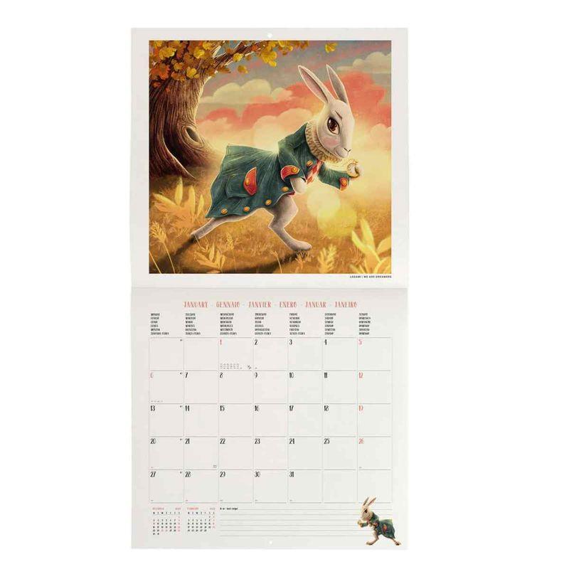 Legami 2025 Alice in the Wonderland Wall Calendar 30 x 29 cm Duvar Takvimi