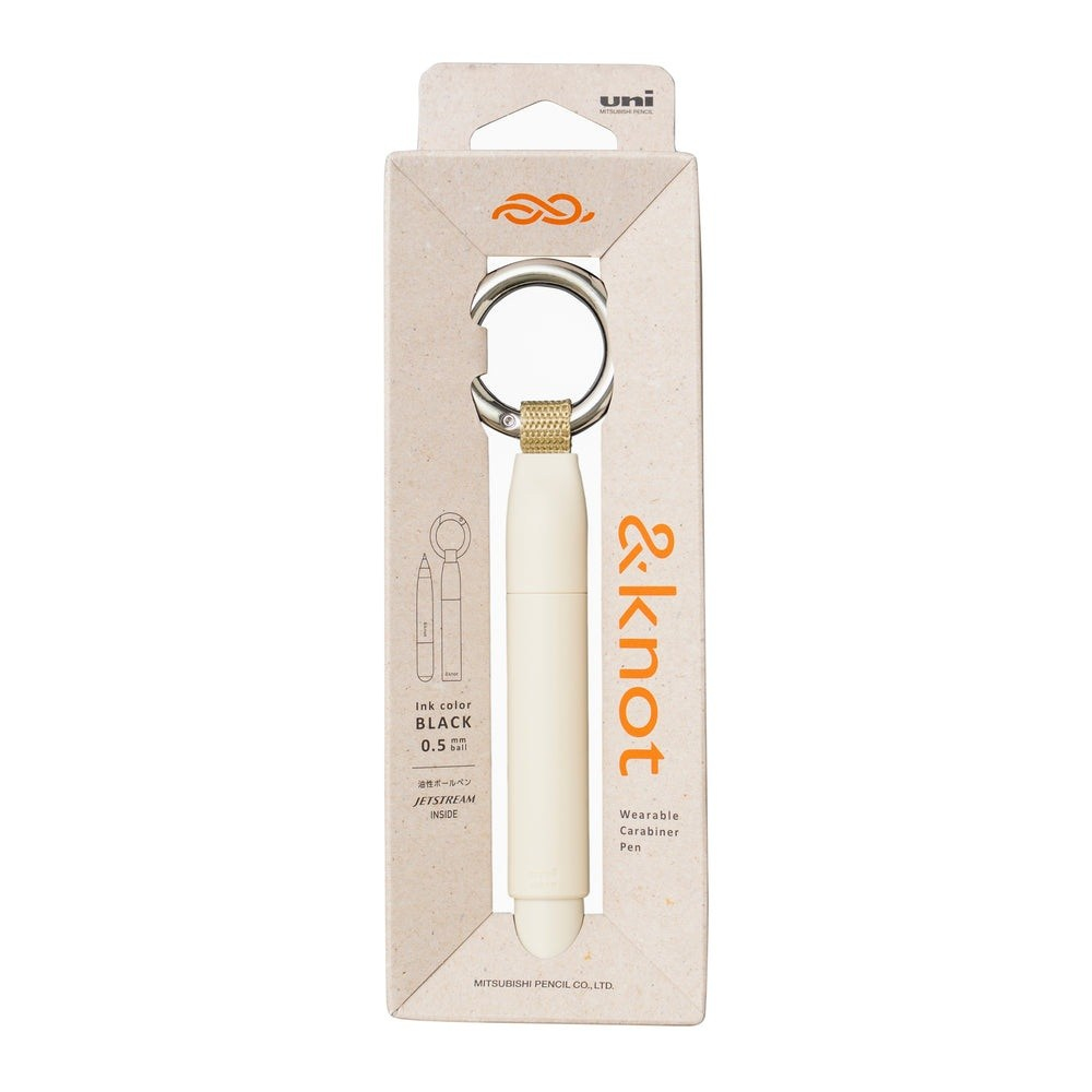 Uni ball & knot Çantaya Takılabilir Jetstream Tükenmez Kalem 0.5 mm Buhar Beyazı