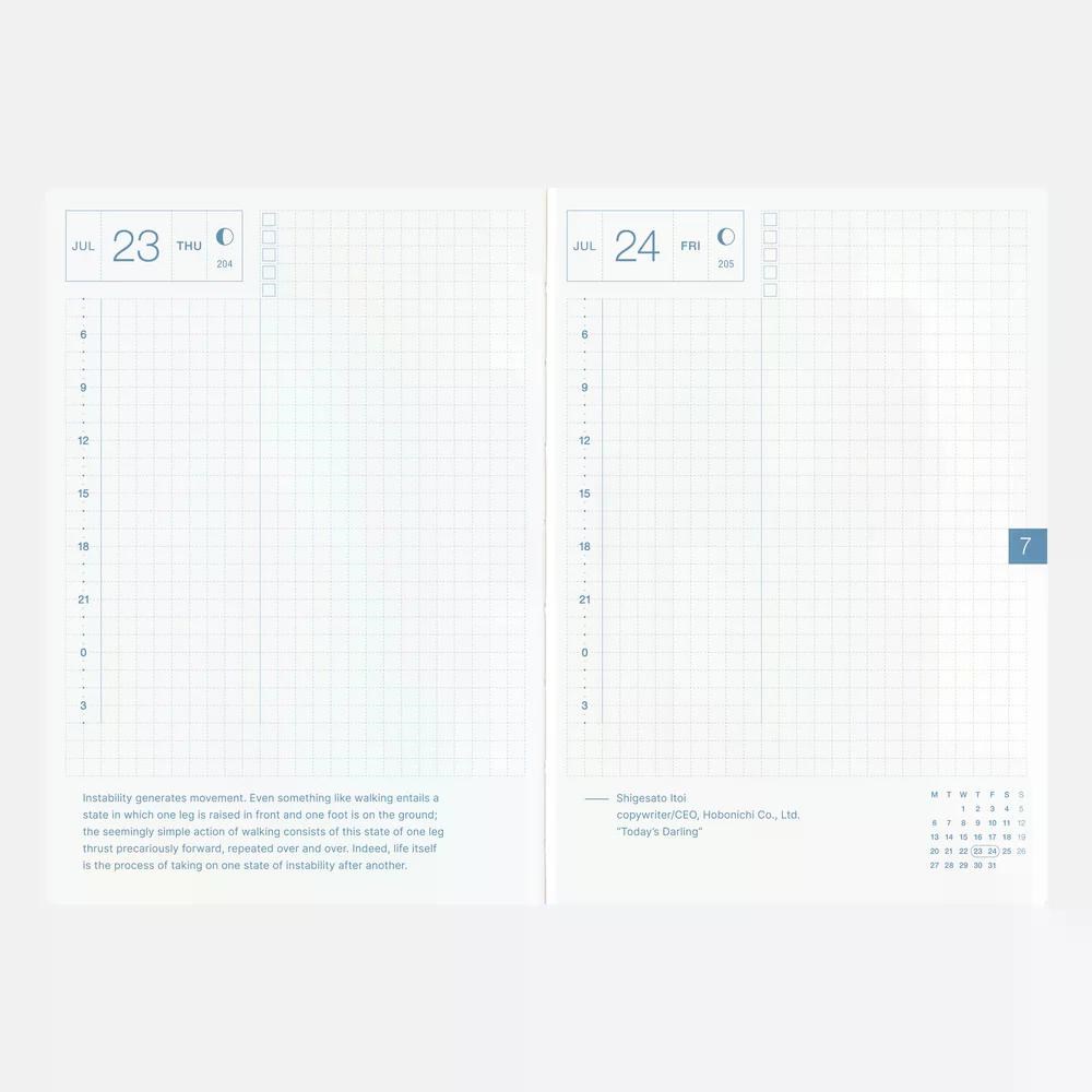 Hobonichi Techo Ajanda   - Original A5 English- Monday Start Week - 2026 Jan Start