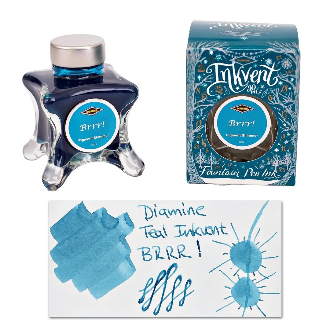 Diamine Inkvent Teal Calender Brrr! Pigment Shimmer&Sheen Mürekkep