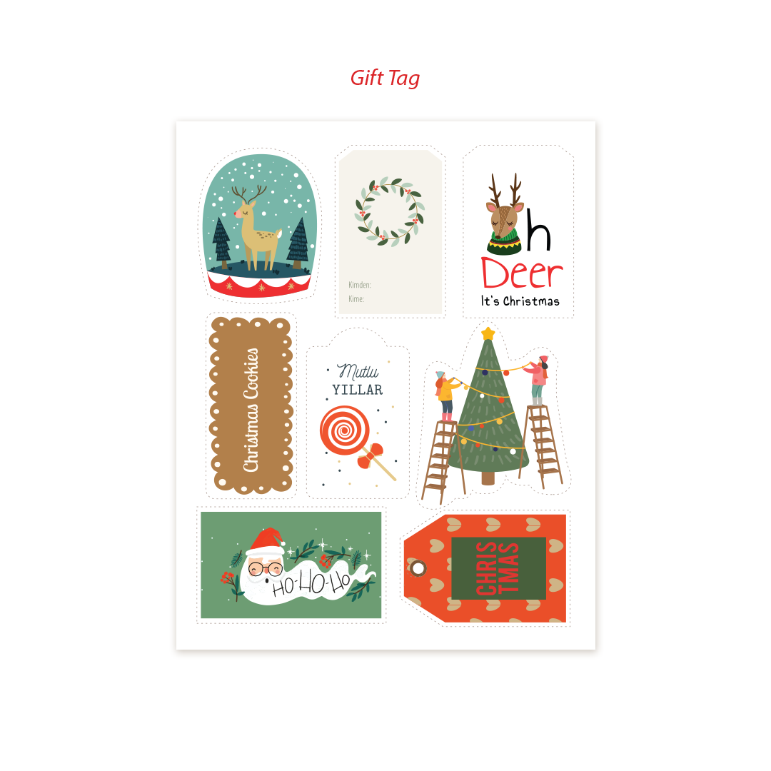 Oh Deer! Sticker, Washi Bant ve Kesme Süsleme Seti