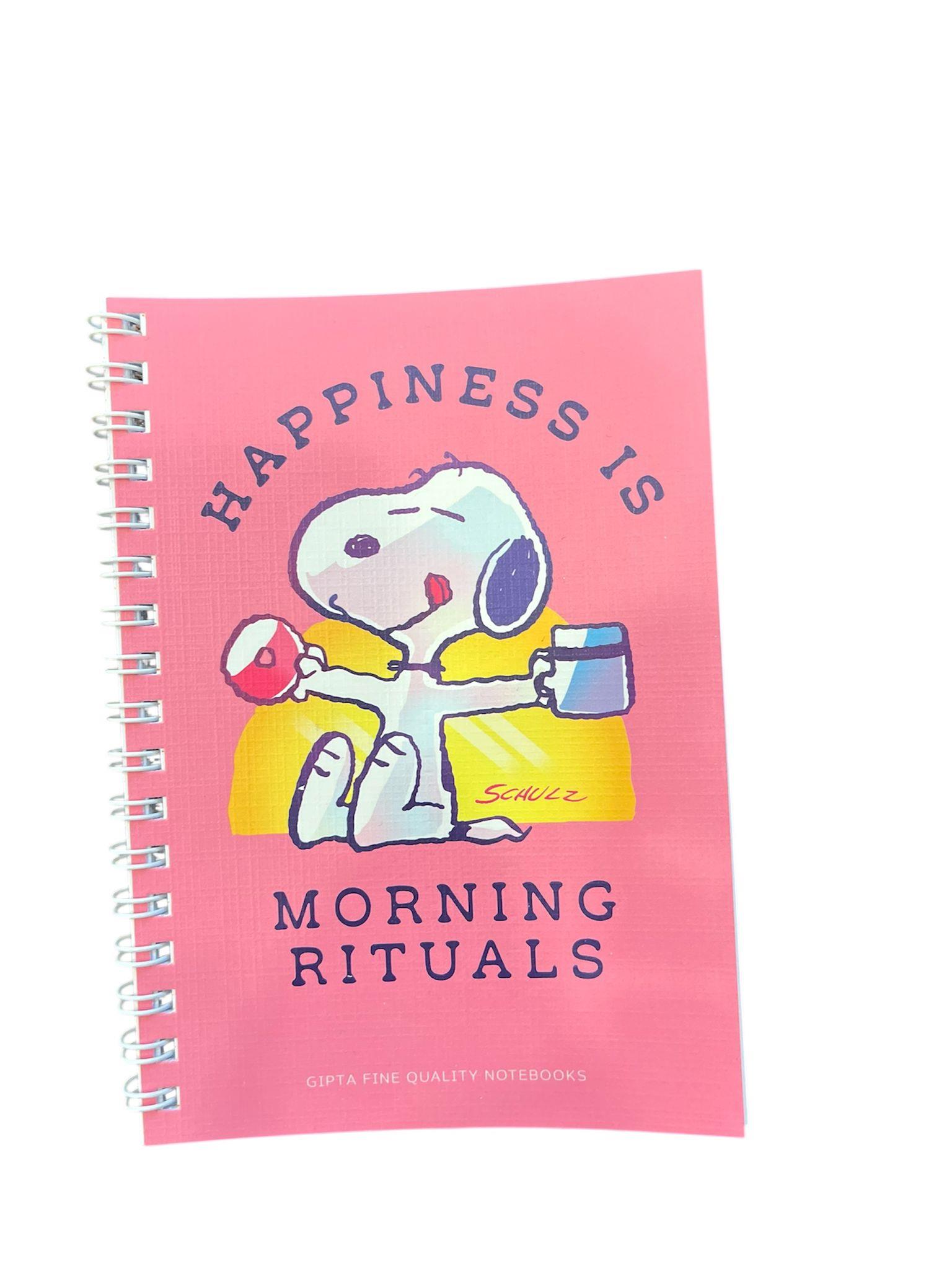 Gıpta 7316 Snoopy Spiralli A6 Karton Kapak Telli Defter 80 Yaprak Çizgili Pembe