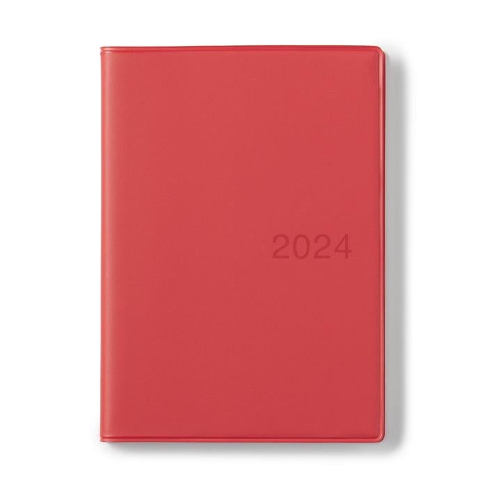 Muji 2024 Monthly/Weekly Planner - Monday Start B6 Ajanda Kırmızı
