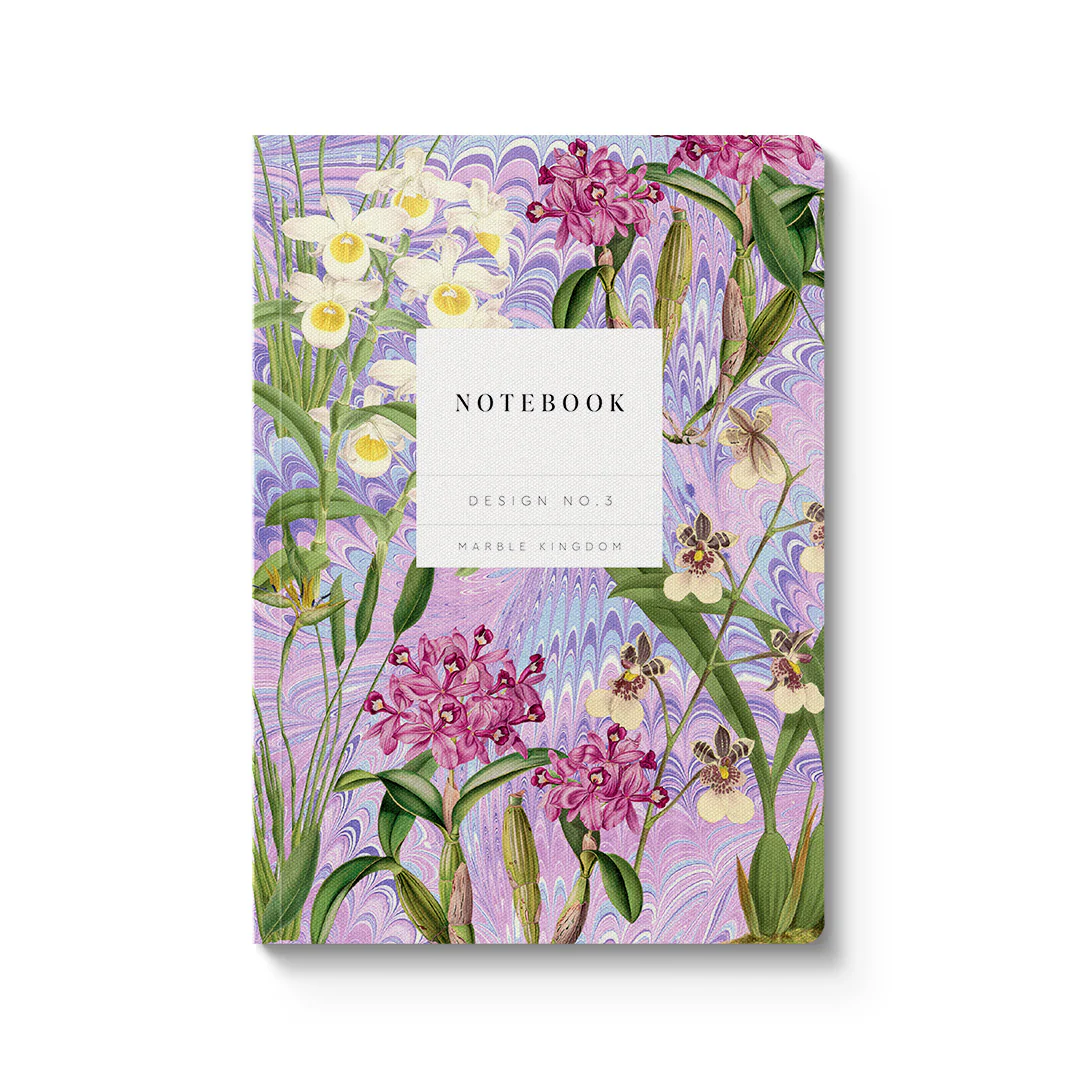 Ohh Deer Kaleido Tasarımı A5 176 Sayfa Premium Yumuşak Kapak Çizgili Defter Marble Orchids 12222