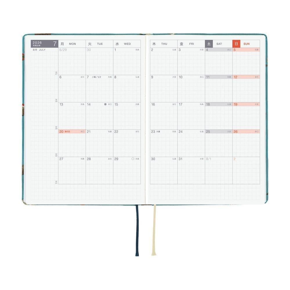 Hobonichi Ajanda Techo HON - A6 English - Bow & Tie: In the Forest - 2026 Jan Start
