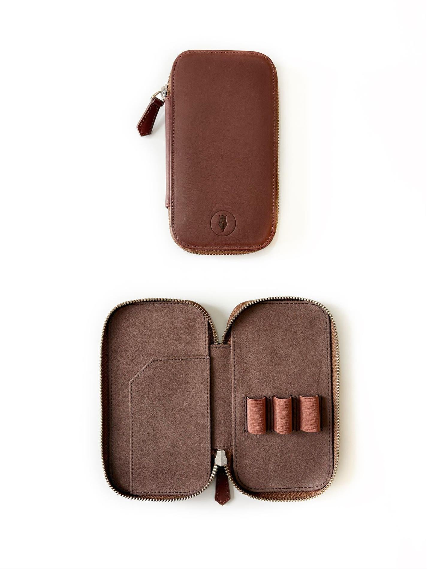 Eng Leather 3'lü  Deri Kalem Kılıfı Dark Cherry