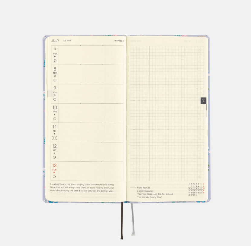 Hobonichi Techo Weeks - Yumi Kitagishi: Beautiful Wallpaper (April Start) Japonca Ajanda  
