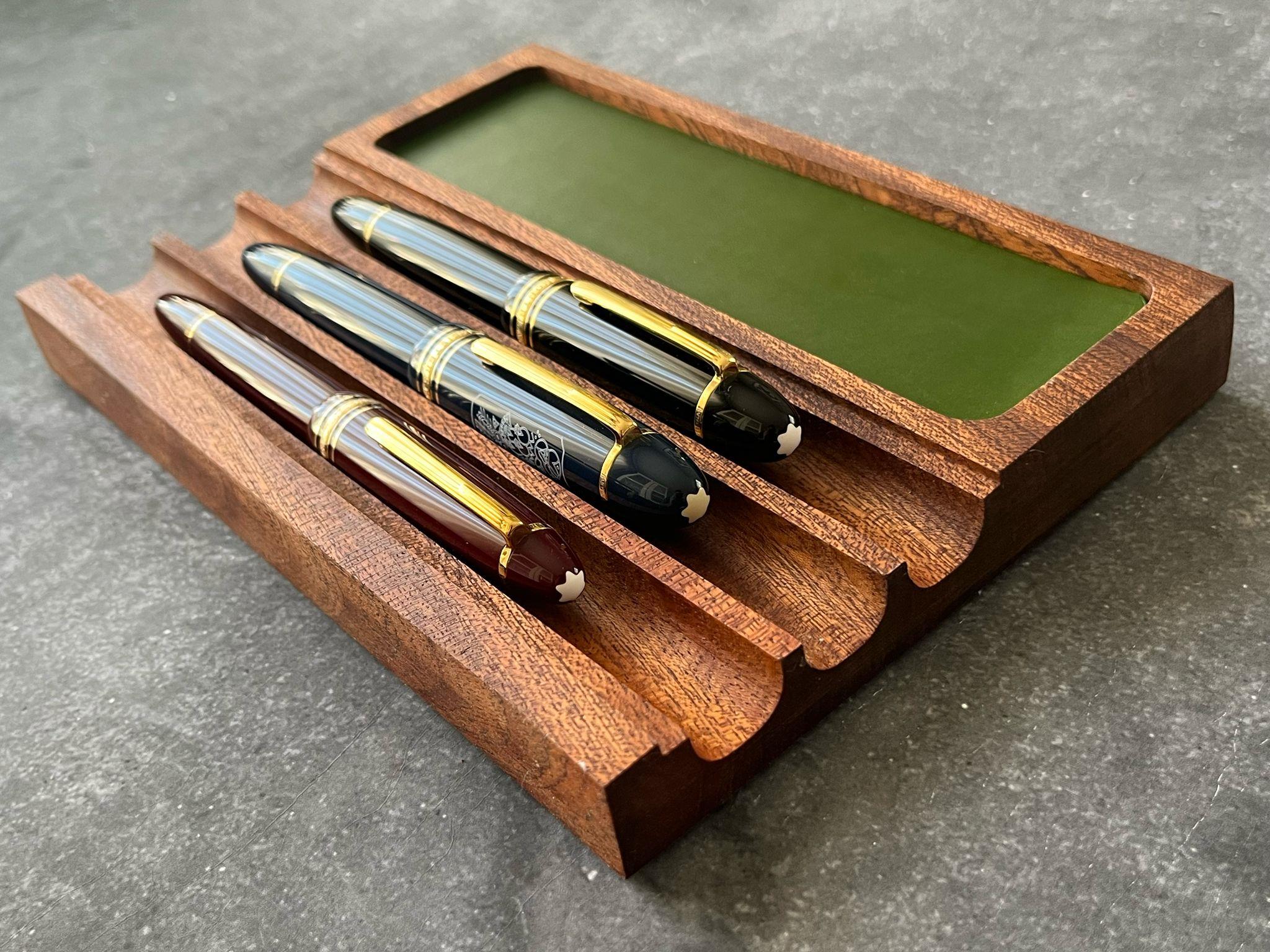 Aegan Leather Maun Kalem Tepsi & Mürekkep Standı  Yeşil