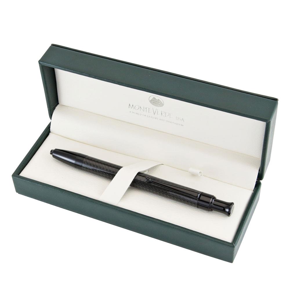 Monteverde USA Engage One-Touch Inkball Carbon Fiber Roller Kalem Siyah