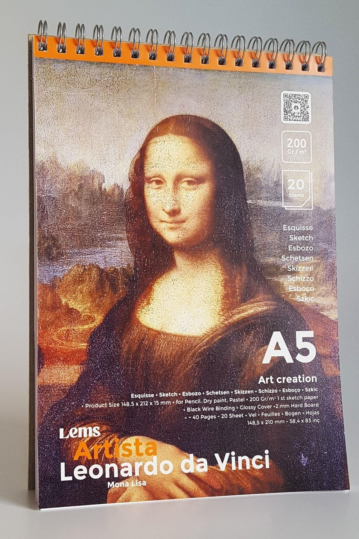 Lemsstudio Artısta - Mona Lisa 200 Gr/m² A5 Mukavva Sketchbook Eskiz Defteri