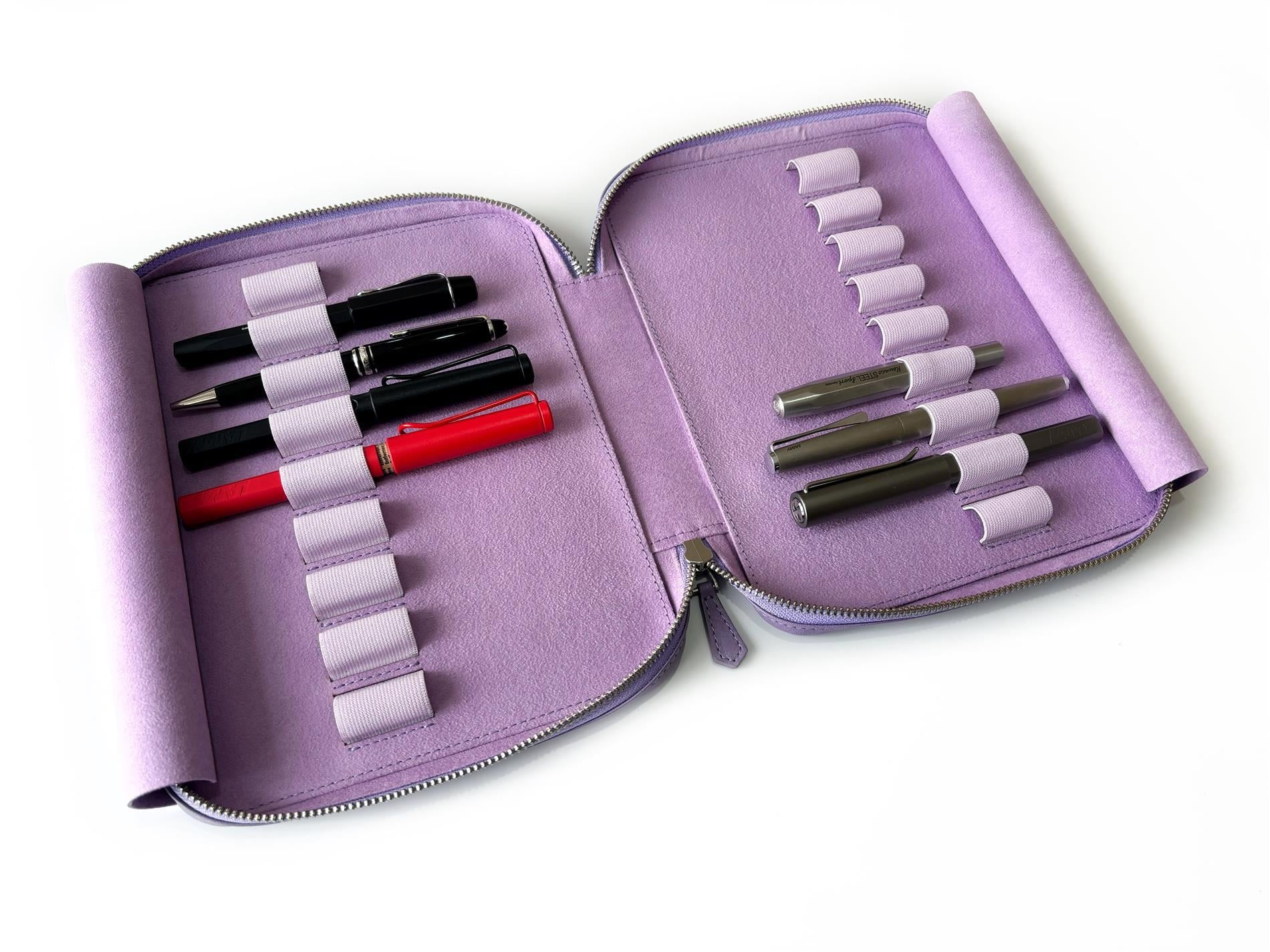 Eng Leather Light Lavender 18'li Deri Kalem Kılıfı