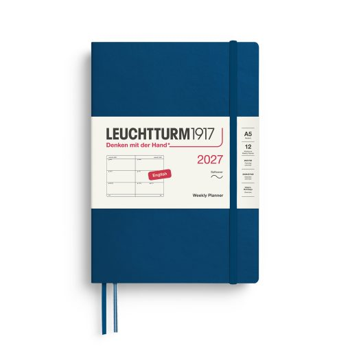 Leuchtturm1917 Planner 2027 - 12M Haftalık Planner Medium A5 2027 Yumuşak Kapaklı İngilizce Indigo 400299