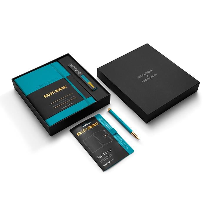 Leuchttrum 1917 Bullet Journal Collector's Set Limited Edition Kalem, Defter ve Kitap Ayracı Turquoise25 930036