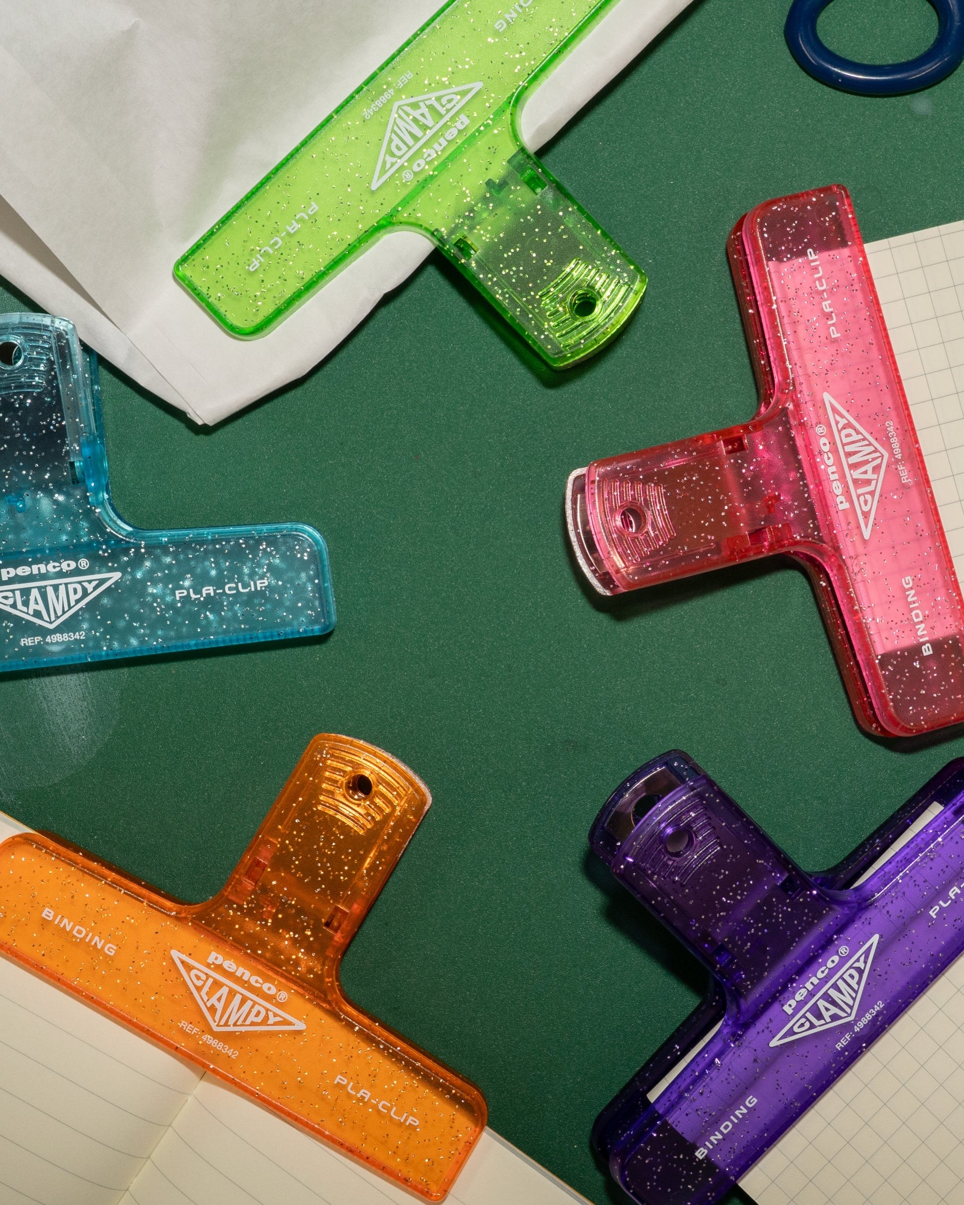 Penco Clampy Glitter Plastic Klips Orange