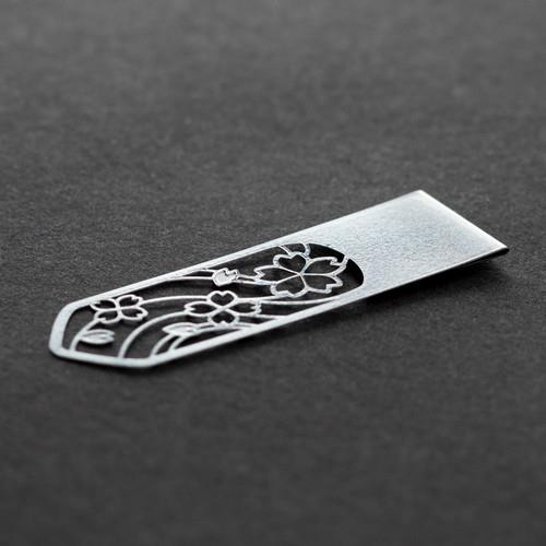 Midori Stainless Steel Bookmark - Floral Kitap Ayracı