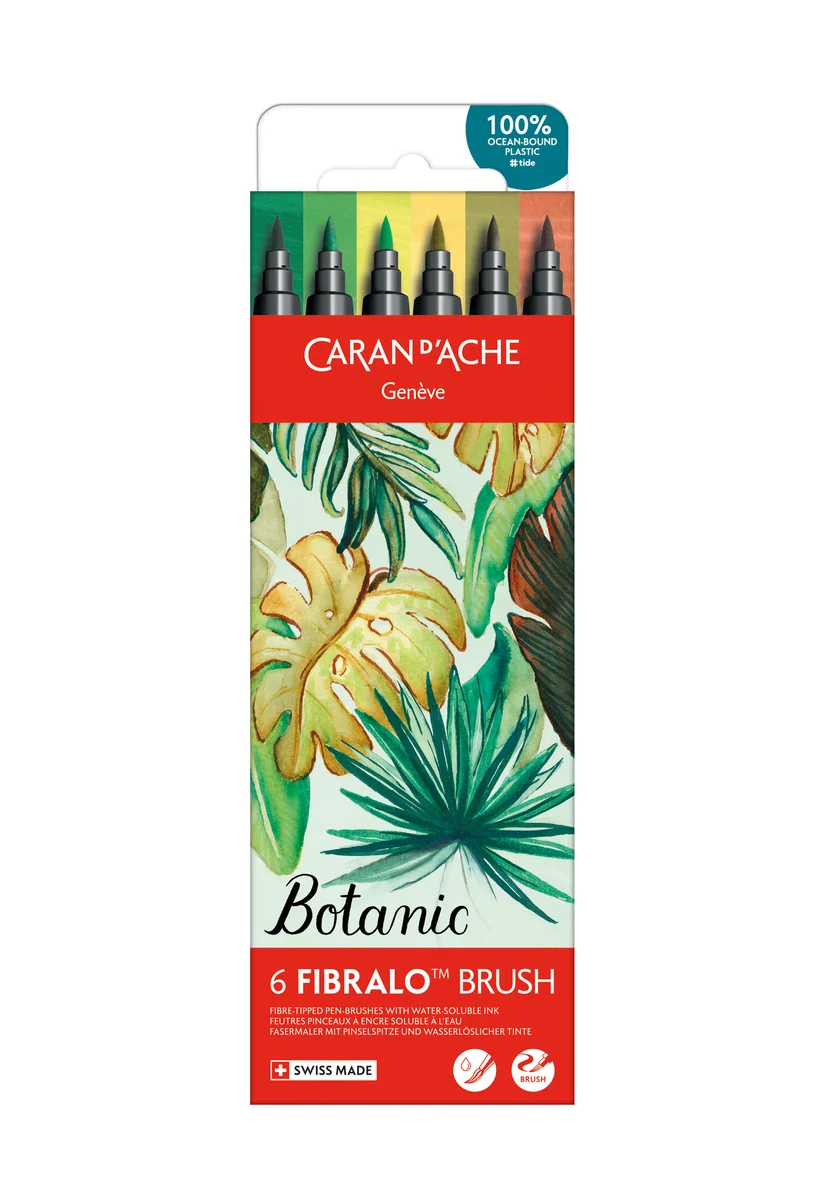 Caran d'Ache Fibralo™ Brush Botanik 6'Lı Keçeli Kalem Seti 186-804