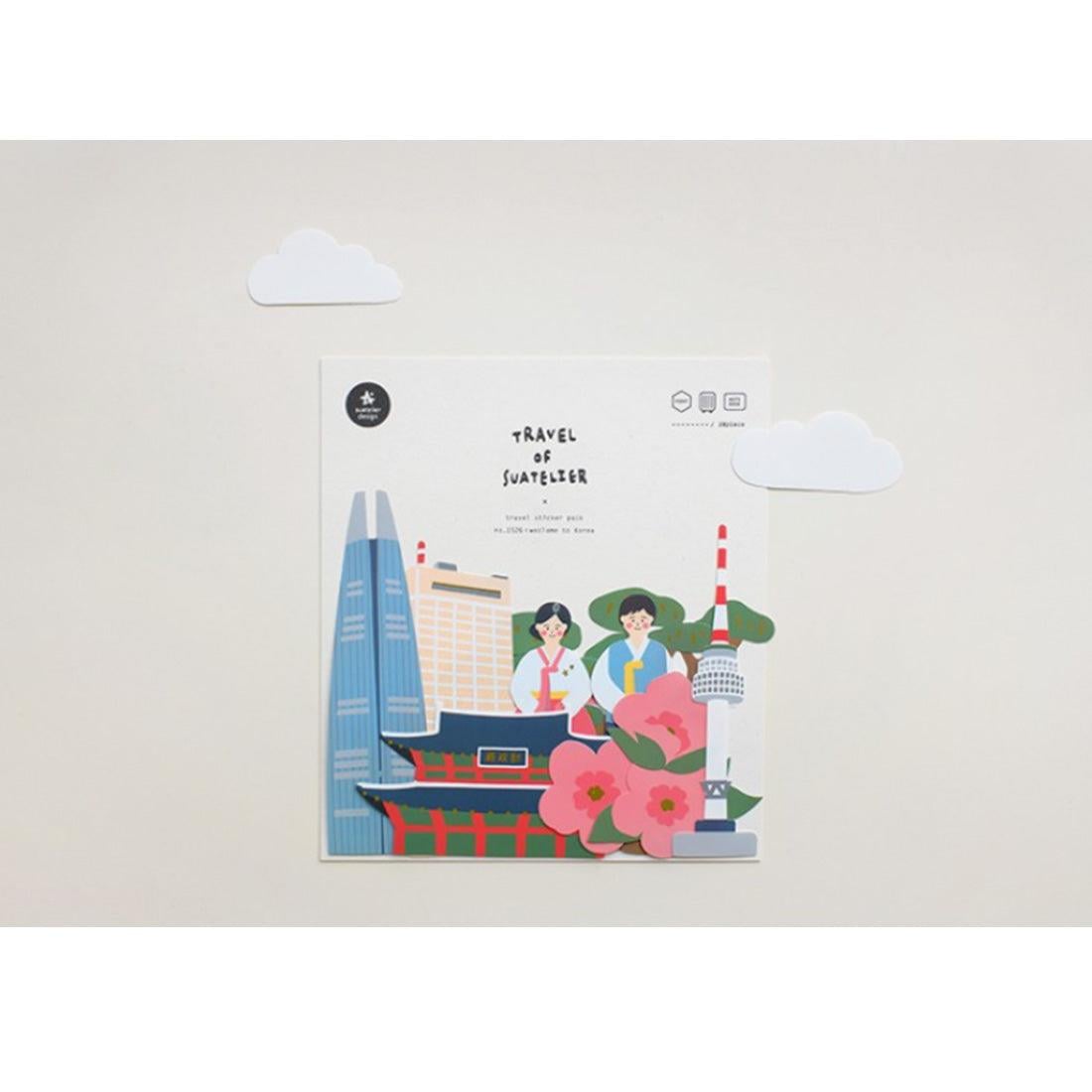 Suatelier Travel Luggage Sticker Pack Valiz Etiket Seti - Welcome To Korea