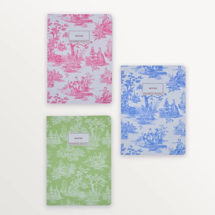 EPISODE TOILE MODERNE COULEURS VIVES SET OF 3 A5 NOTEBOOKS