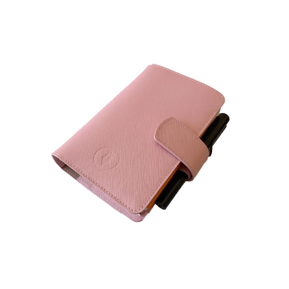 Eng Leather Saffiano Deri Koleksiyonu  A6 Defter & Kalem Çantası  Pearl Pink