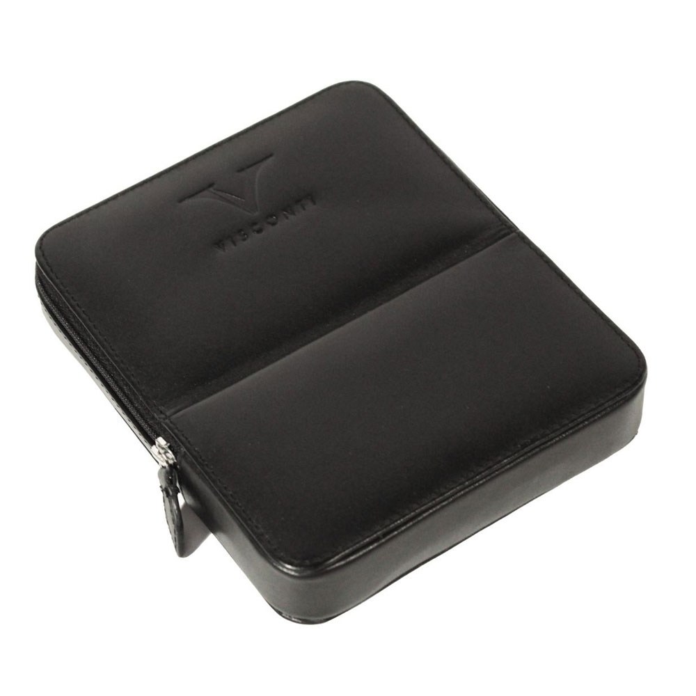 Visconti Black Leather Pen Holder 6 Places