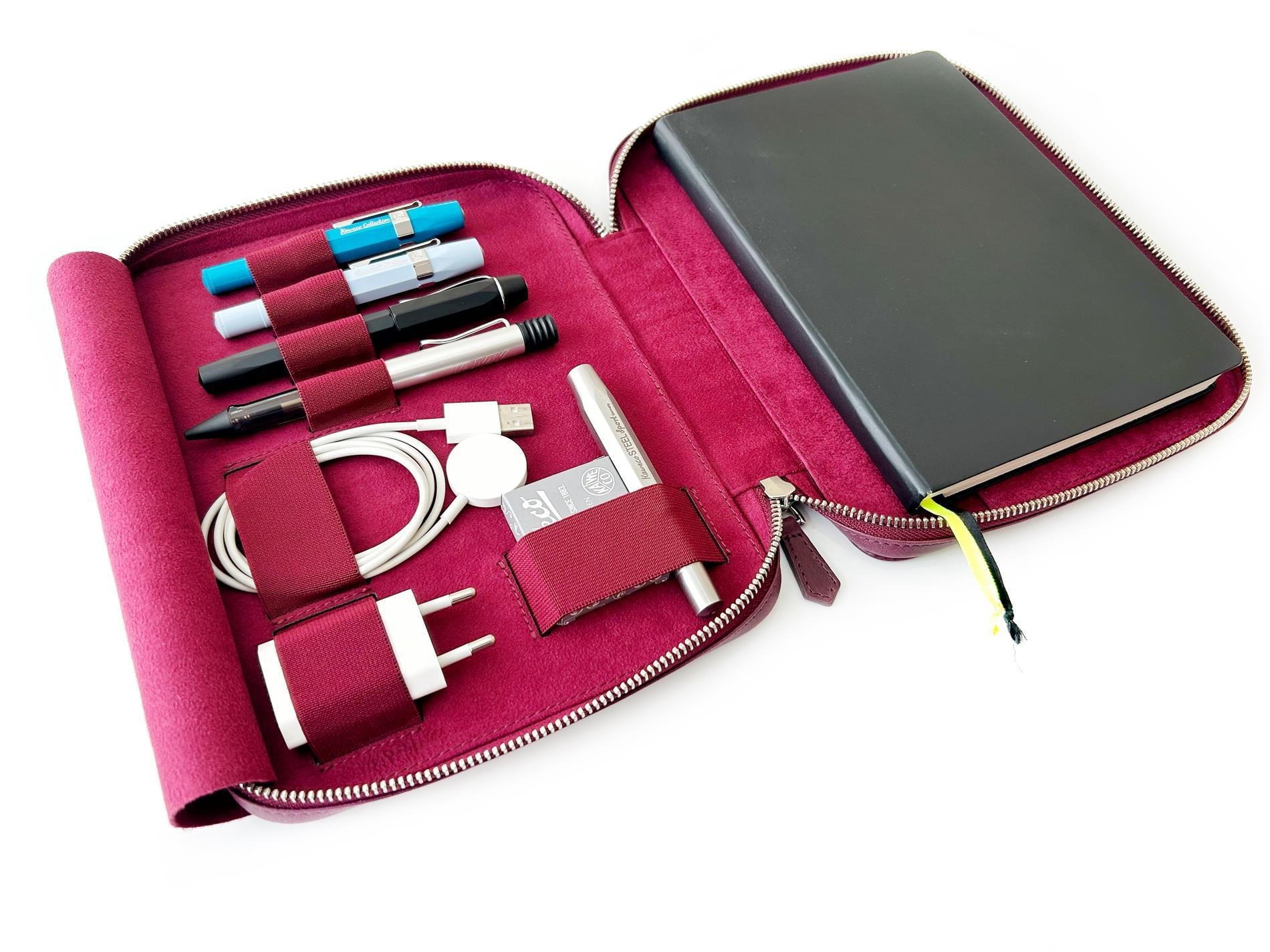 Eng Leather Dark Black Violet A5 Ebatlı Organizer
