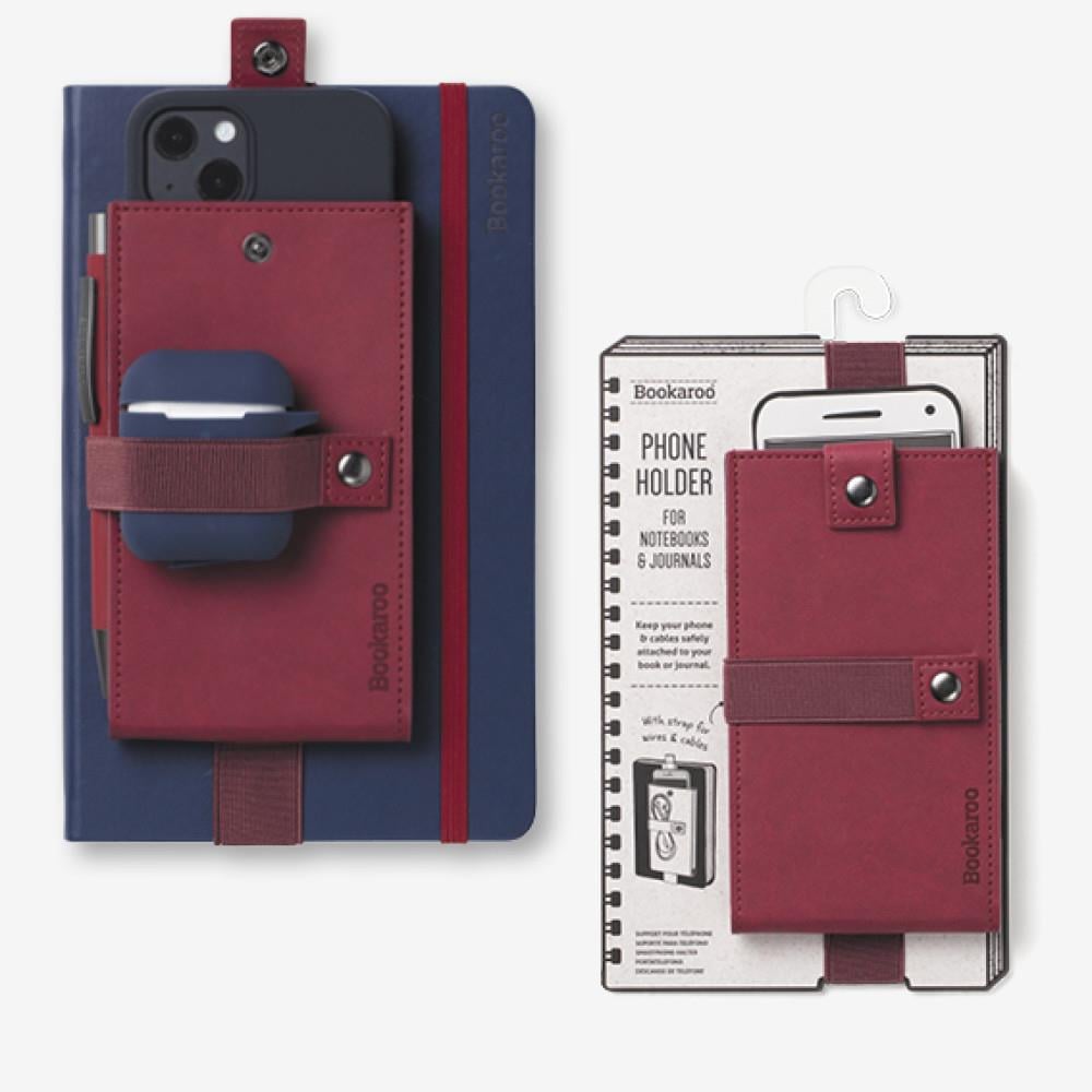 IF Bookaroo Phone Holder Defter Üstü Lastikli Telefon Tutucu - Dark Red 