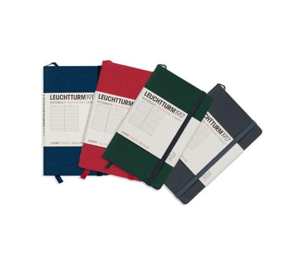 Leuchtturm1917 Limited Edition Kumaş Kapak Siyah Bantlı A6 Kareli Defter Navy 309923