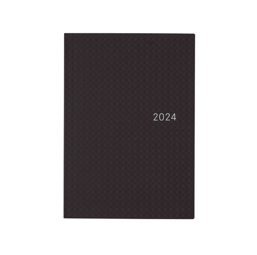 Hobonichi Techo 2024 Black Gingham HON / A5 Size / Daily / Jan start / Mon start - Japanese Edition