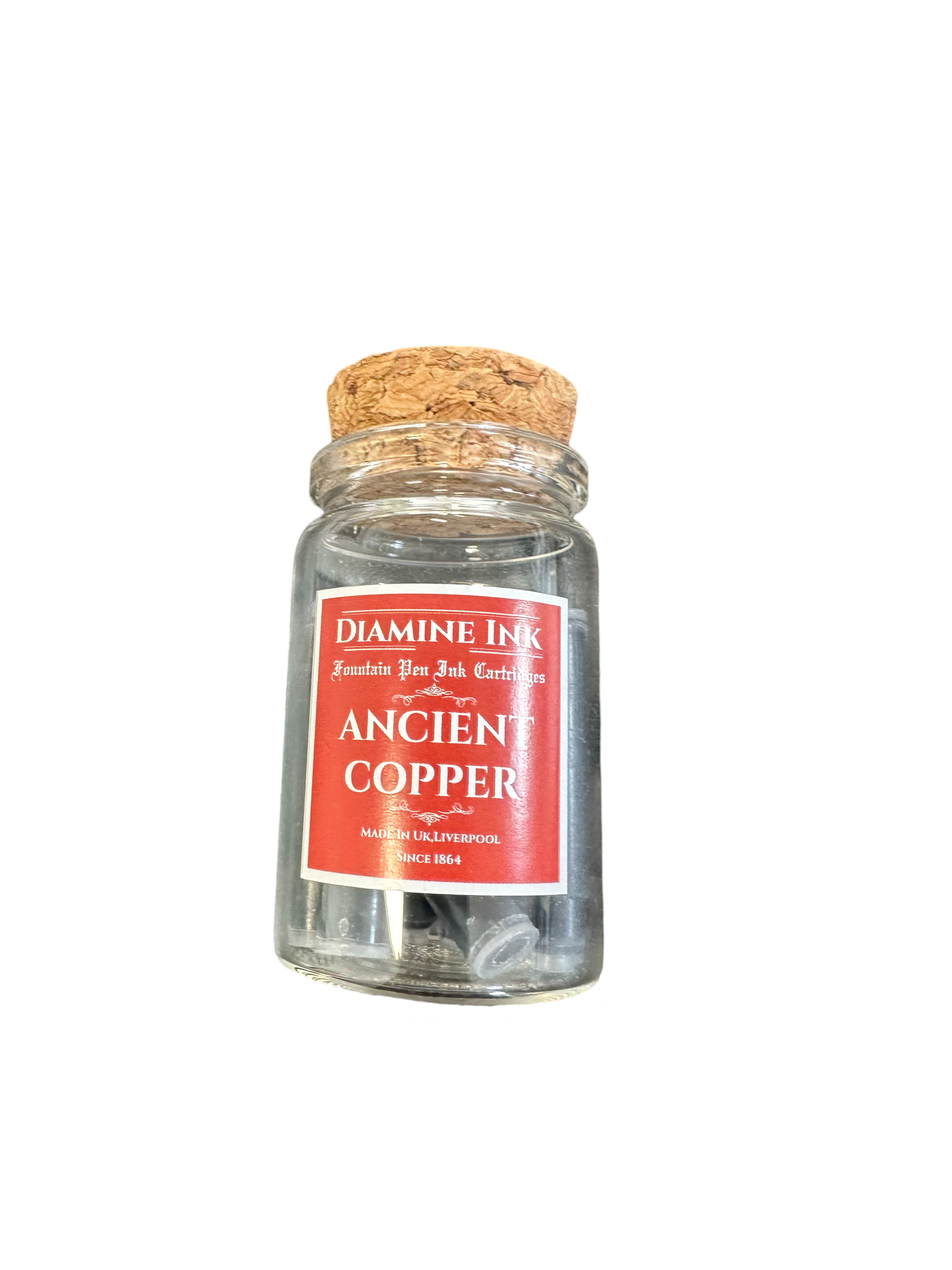 Diamine Mantar Kapak Cam Şişe 12'li Kartuş Seti Ancient Copper