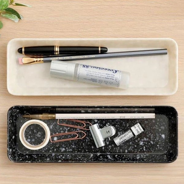 Hightide  Penco Marbled Melamin Kalem Tepsisi Black