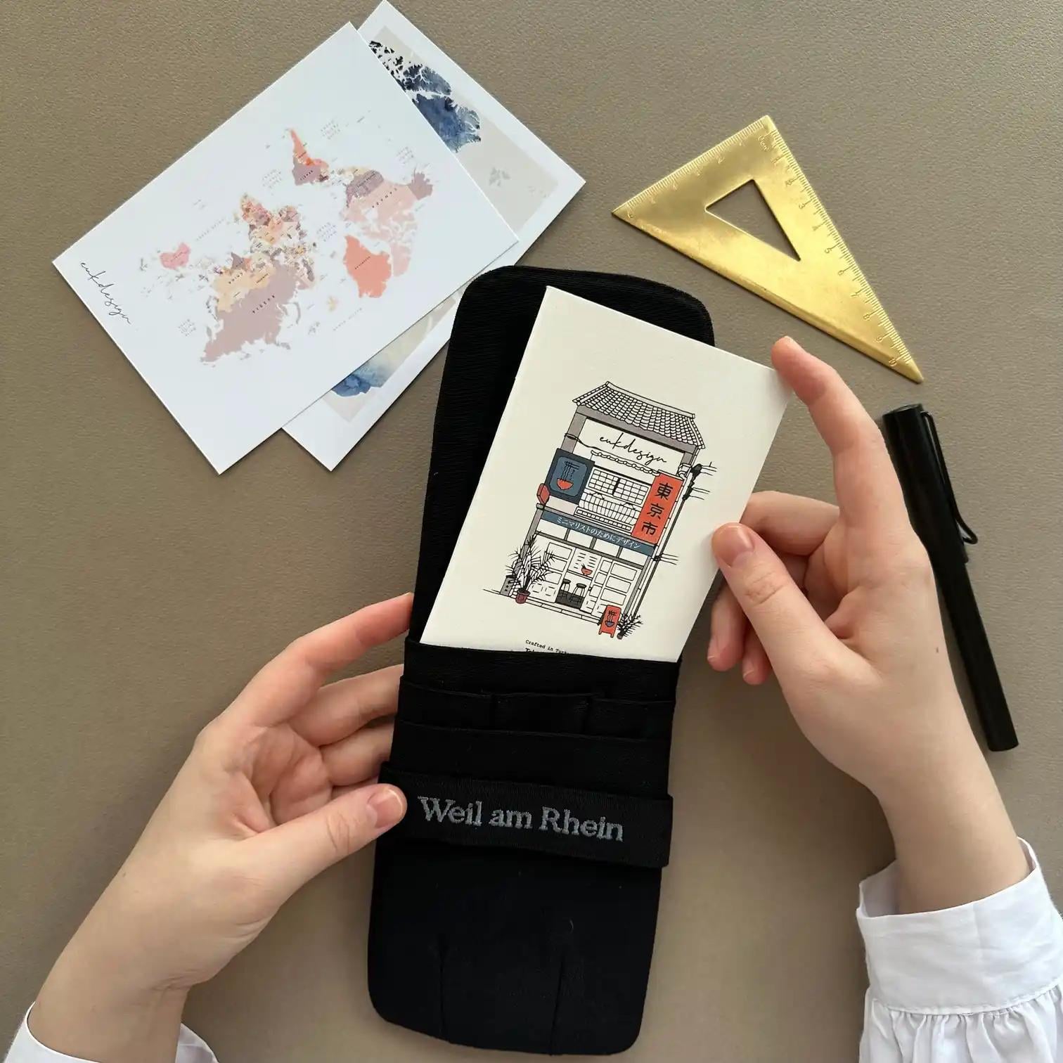 Euk Design Tokyo Çizimli Weil Am Rhein Kalemlik İçi Defter 