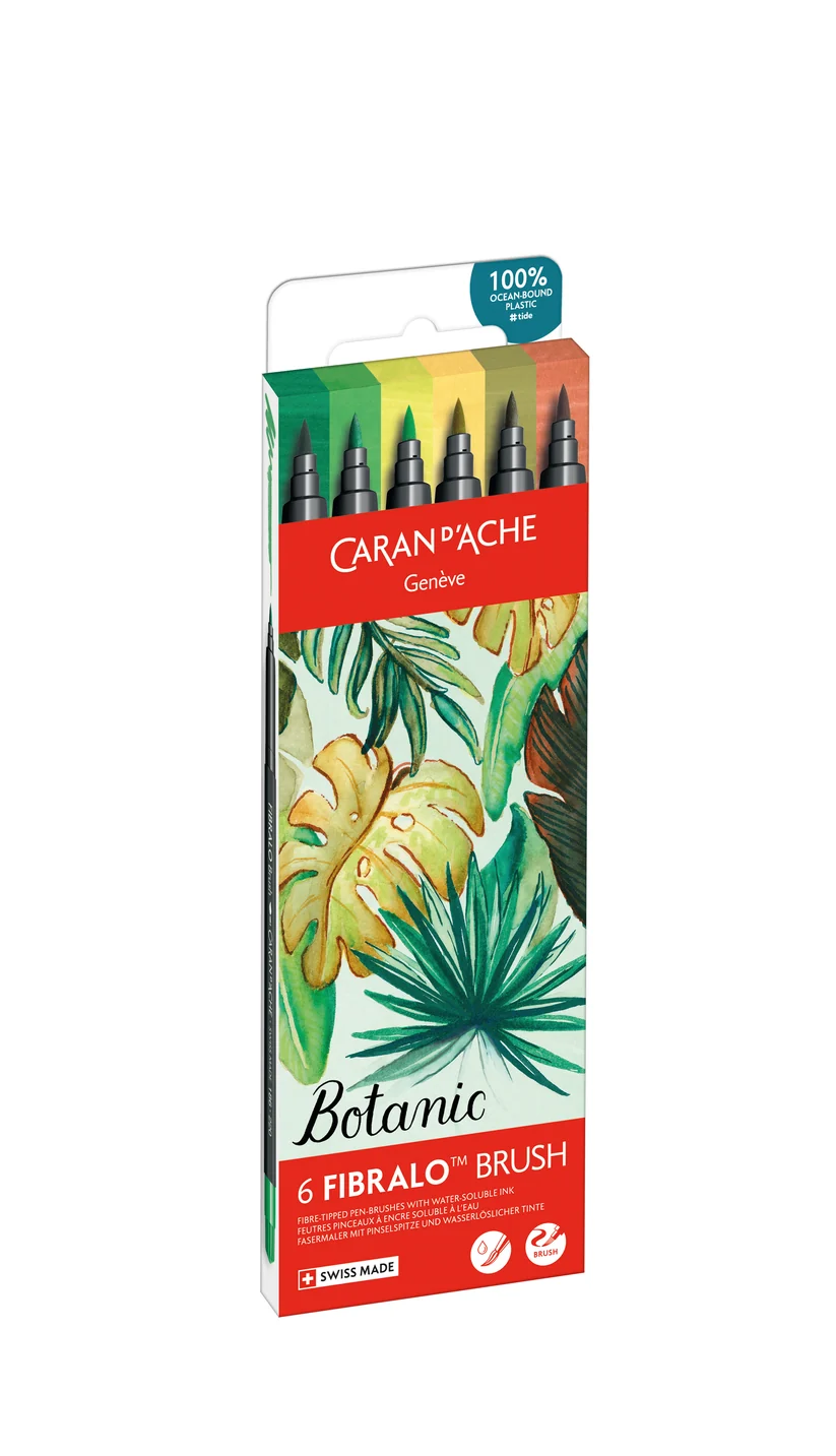 Caran d'Ache Fibralo™ Brush Botanik 6'Lı Keçeli Kalem Seti 186-804