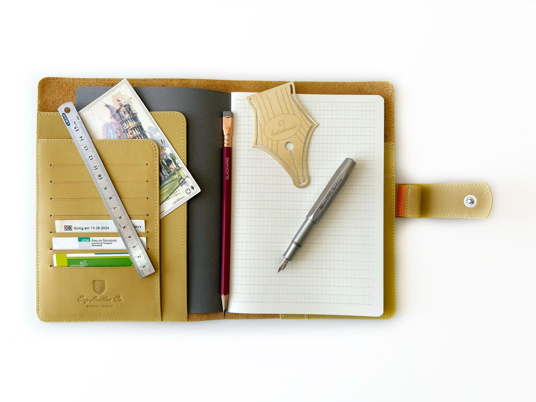 Eng Leather A5 Ebatlı Deri Defter Kılıfı ve Organizer Sun Flower