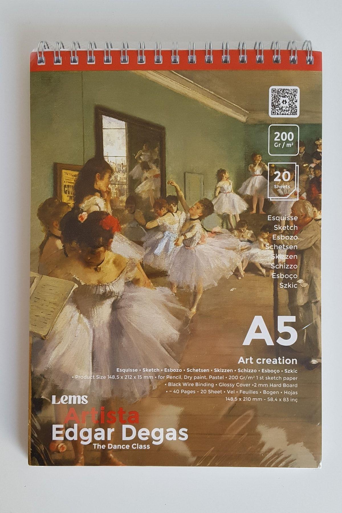 Lemsstudio Artısta Edgar Degas - The Dance Class 200 Gr. A5 Sketchbook Eskiz Defteri