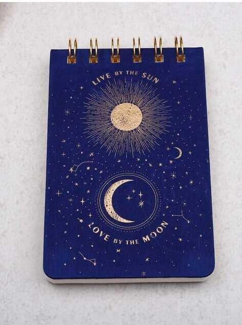 DesignWorks Ink Twin Wire Bookcloth Notepad - Live By The Sun Not Defteri 