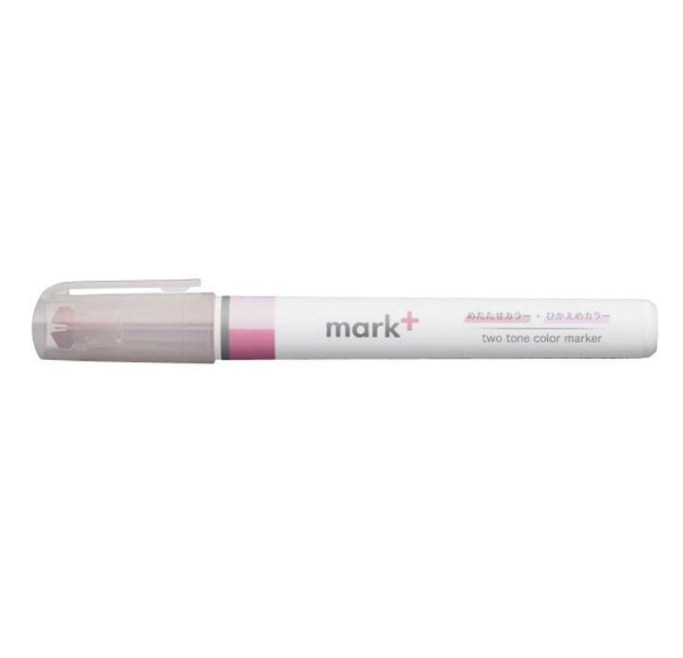 Kokuyo Mark+2 Tone Çift Uçlu Fosforlu Kalem Pink-Light Pink