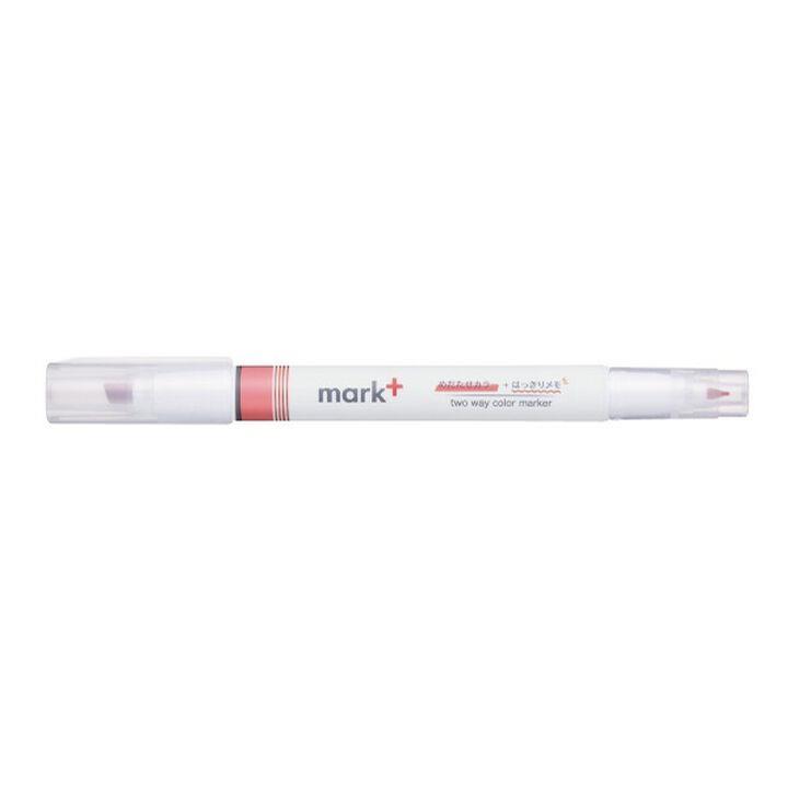 Kokuyo Mark+ Çift Taraflı ( Fosforlu ve Fineliner) Kalem Red