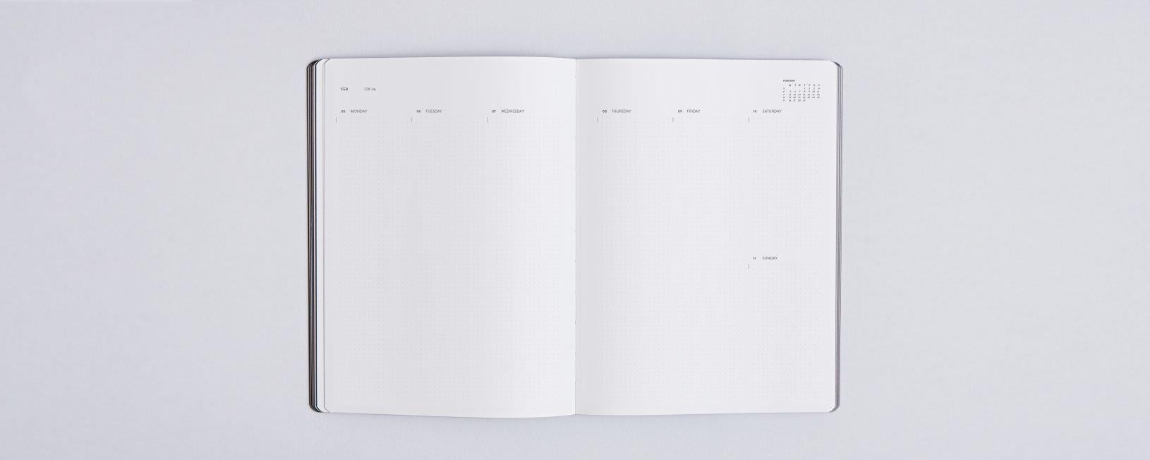 Nuuna Weekly Diary L Light 2024 - Flowing Days Noktalı Defter