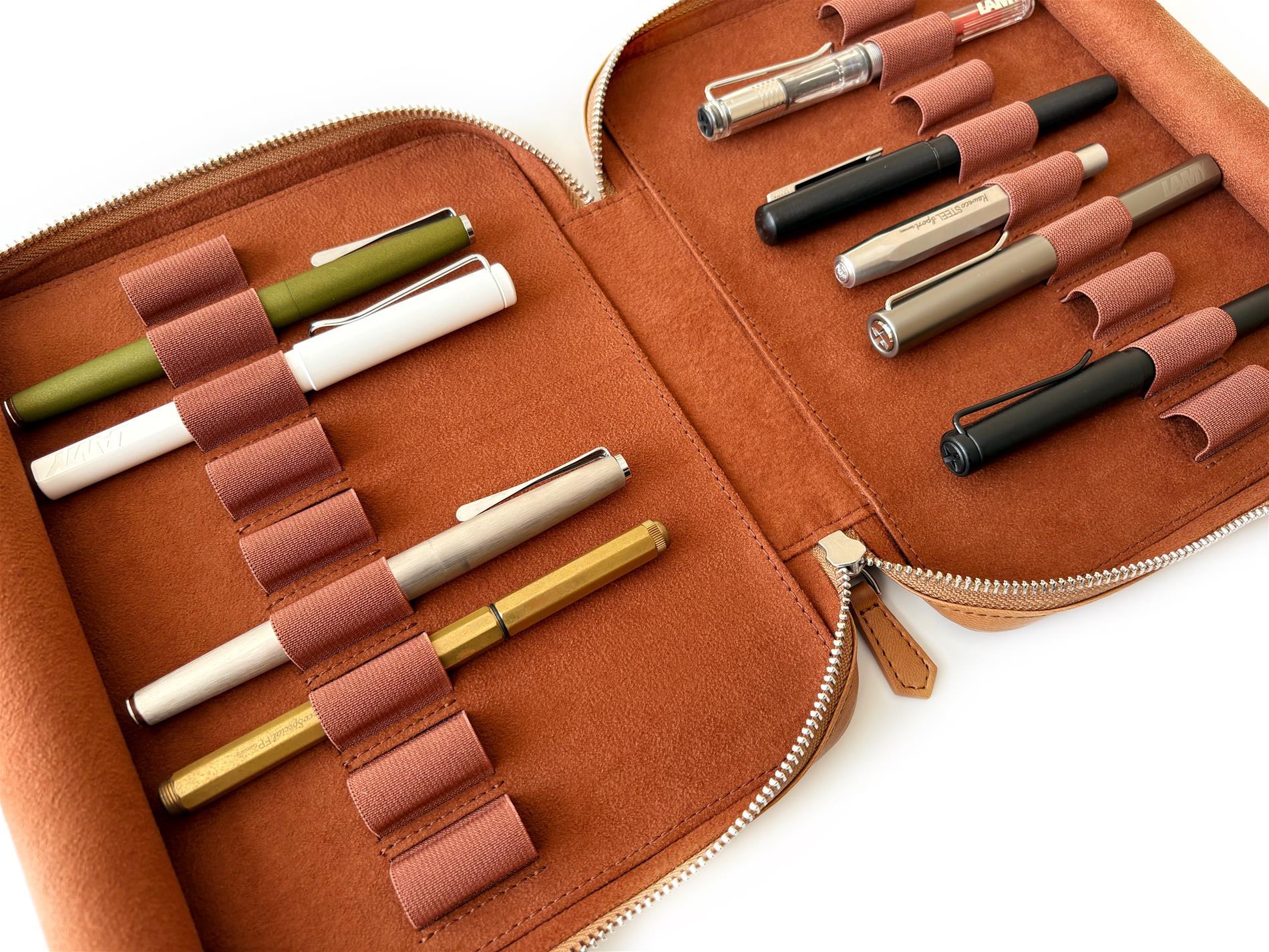 Eng Leather Vegan Apple Skin Sahra - Dark 18 li Kalem Kılıfı